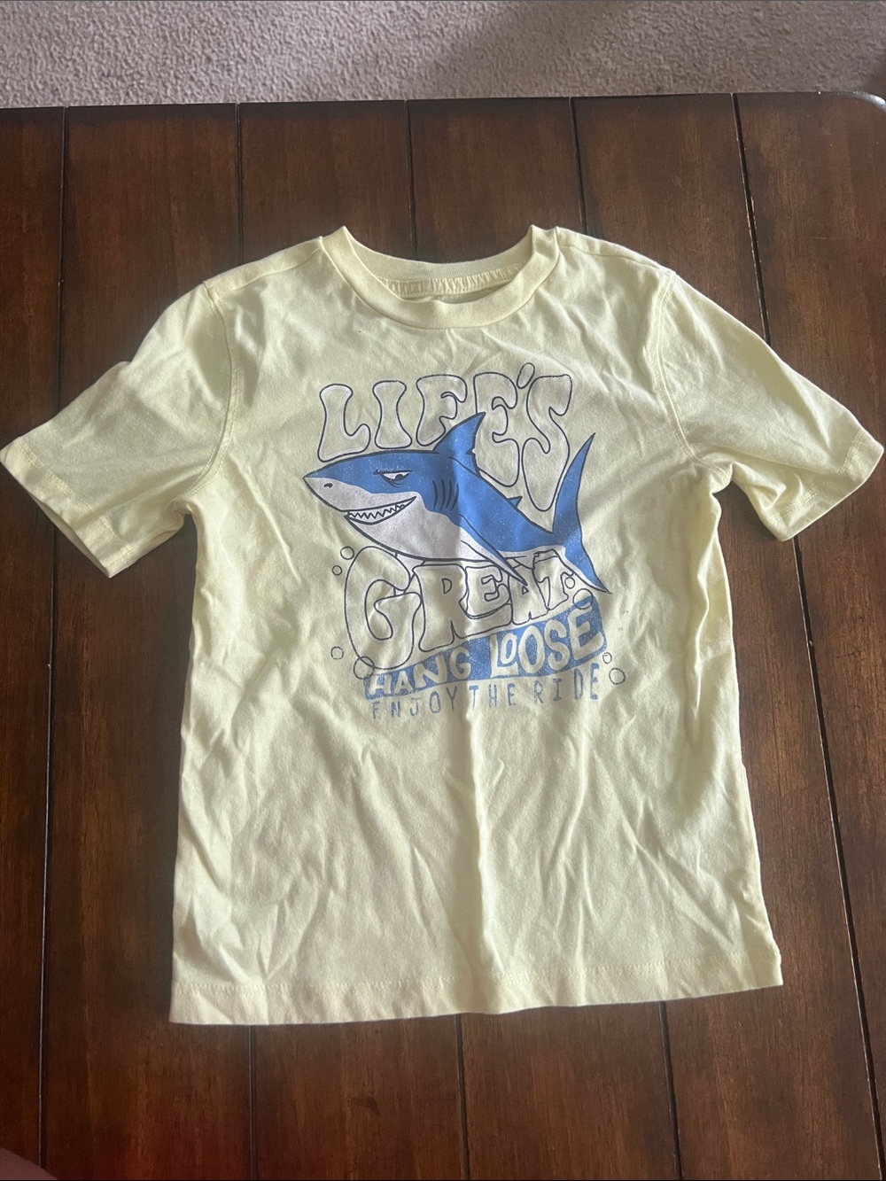 🎉🎉 5 for $20🎉🎉Kids Yellow Shark Graphic Tee - Life's Great